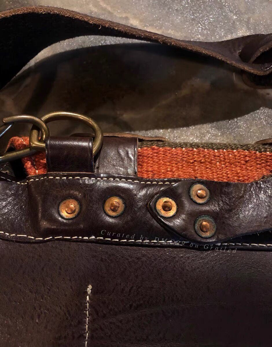 RRL Vintage Italian Wool Leather Messenger Bag