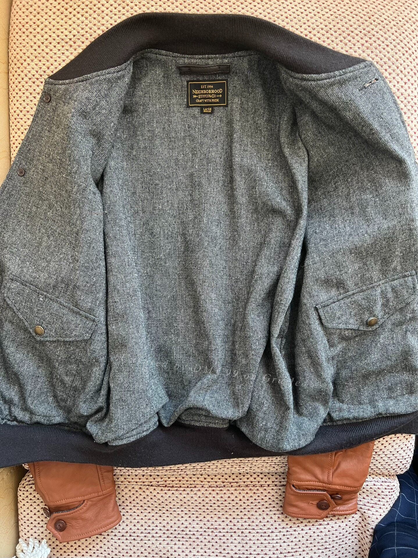 NEIGHBORHOOD Leather Baseball Jacket