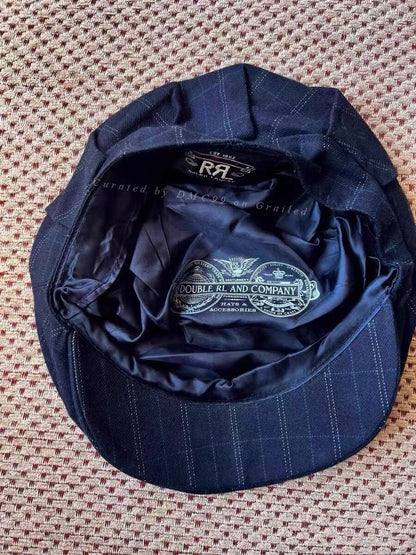 RRL Blue Plaid Newsboy Cap