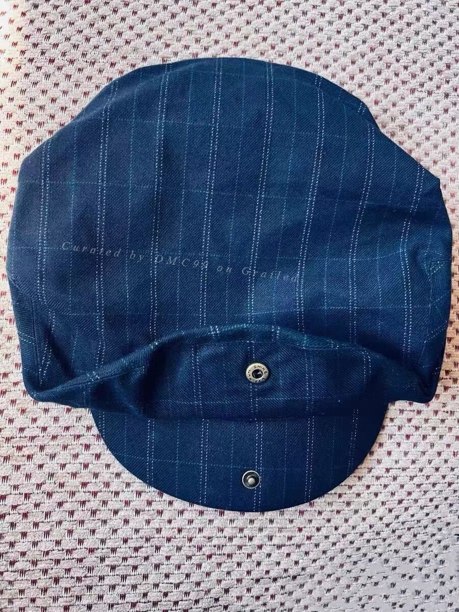 RRL Blue Plaid Newsboy Cap