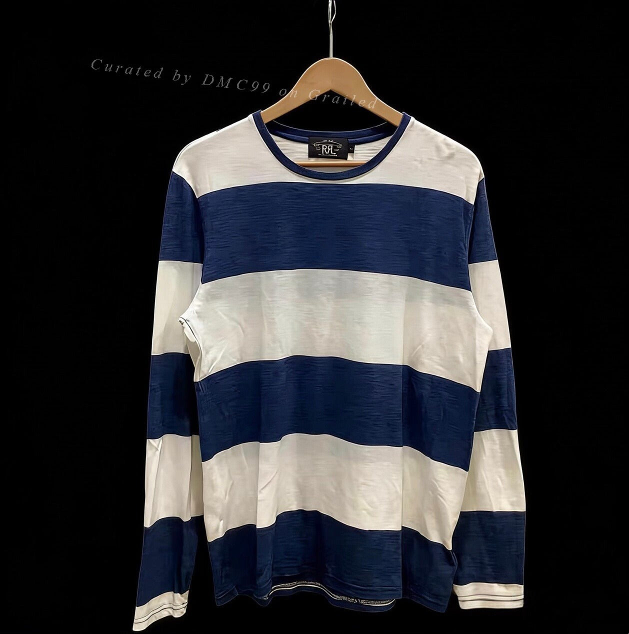 RRL Indigo Wide Stripe T-Shirt