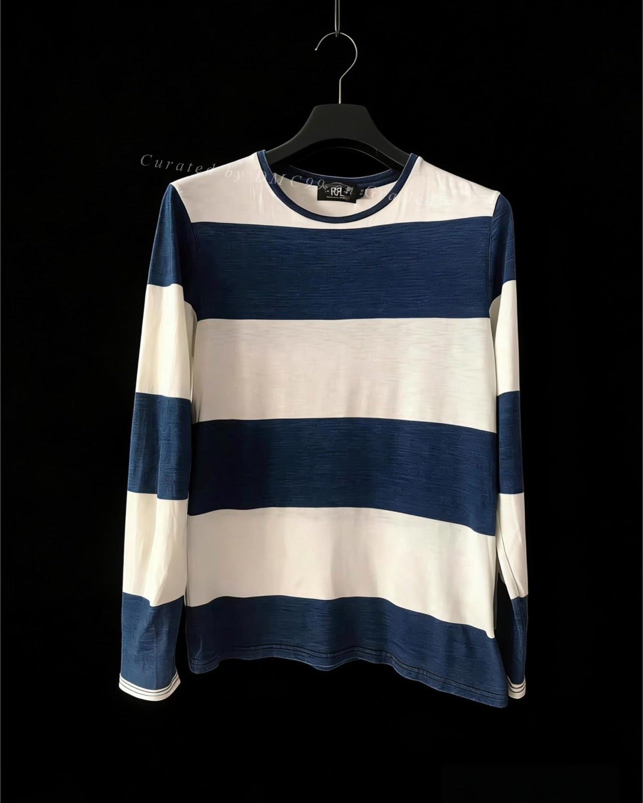 RRL Indigo Wide Stripe T-Shirt