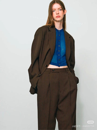 Auralee Strong Twisted Wool Pinstripe Suit