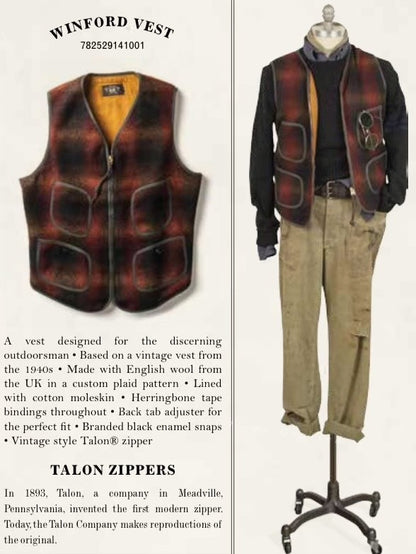 RRL Plaid Wool Winford Vest