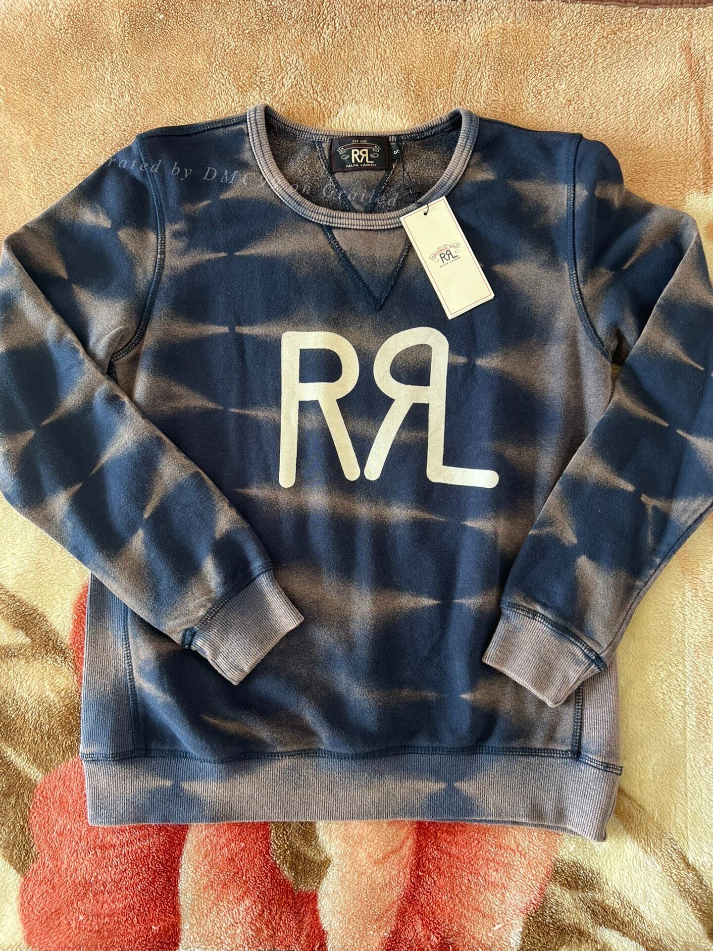 RRL Blue Tie-Dye Sweatshirt
