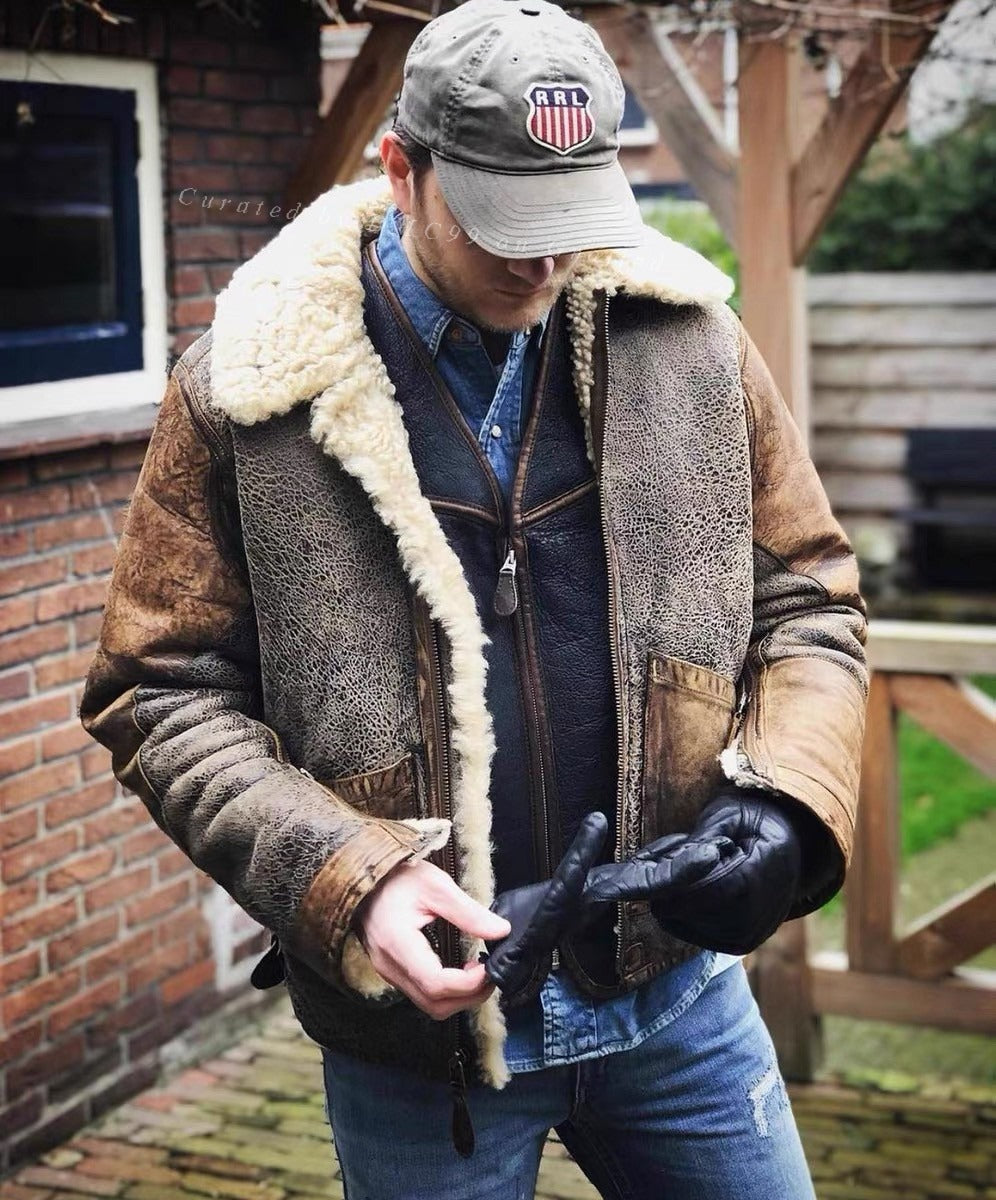 RRL B3 Shearling Leather Jacket