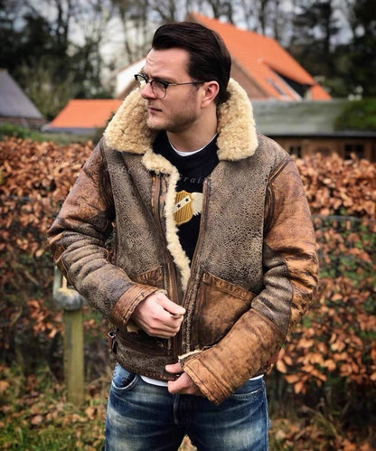 RRL B3 Shearling Leather Jacket