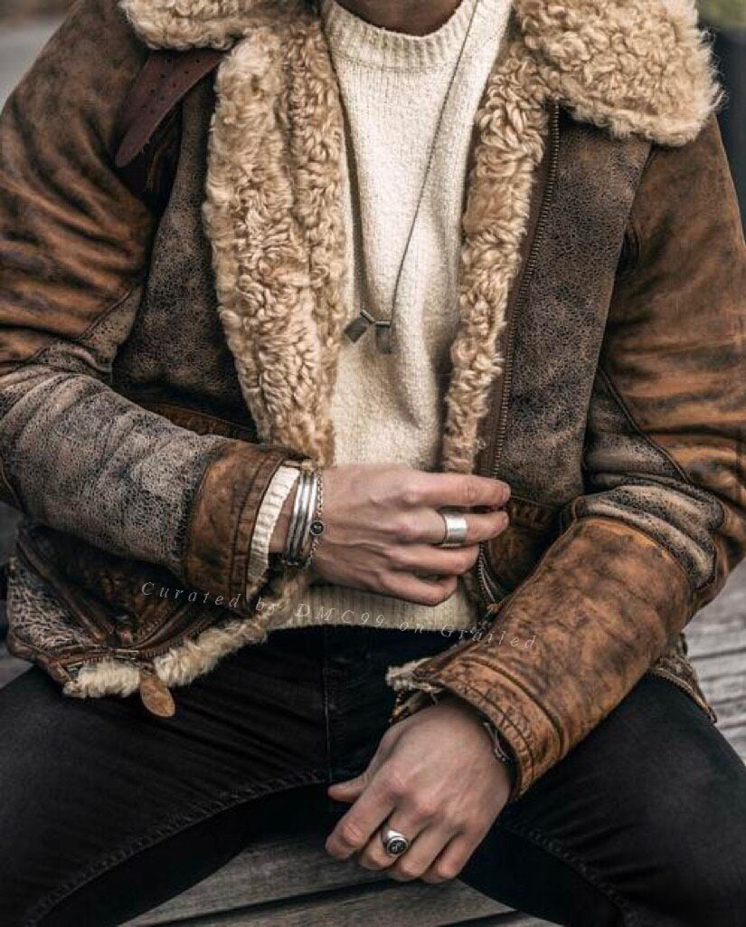 RRL B3 Shearling Leather Jacket