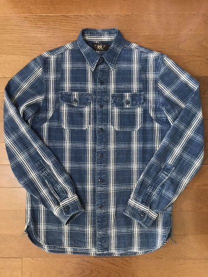 RRL Indigo Check Shirt (Vintage S)