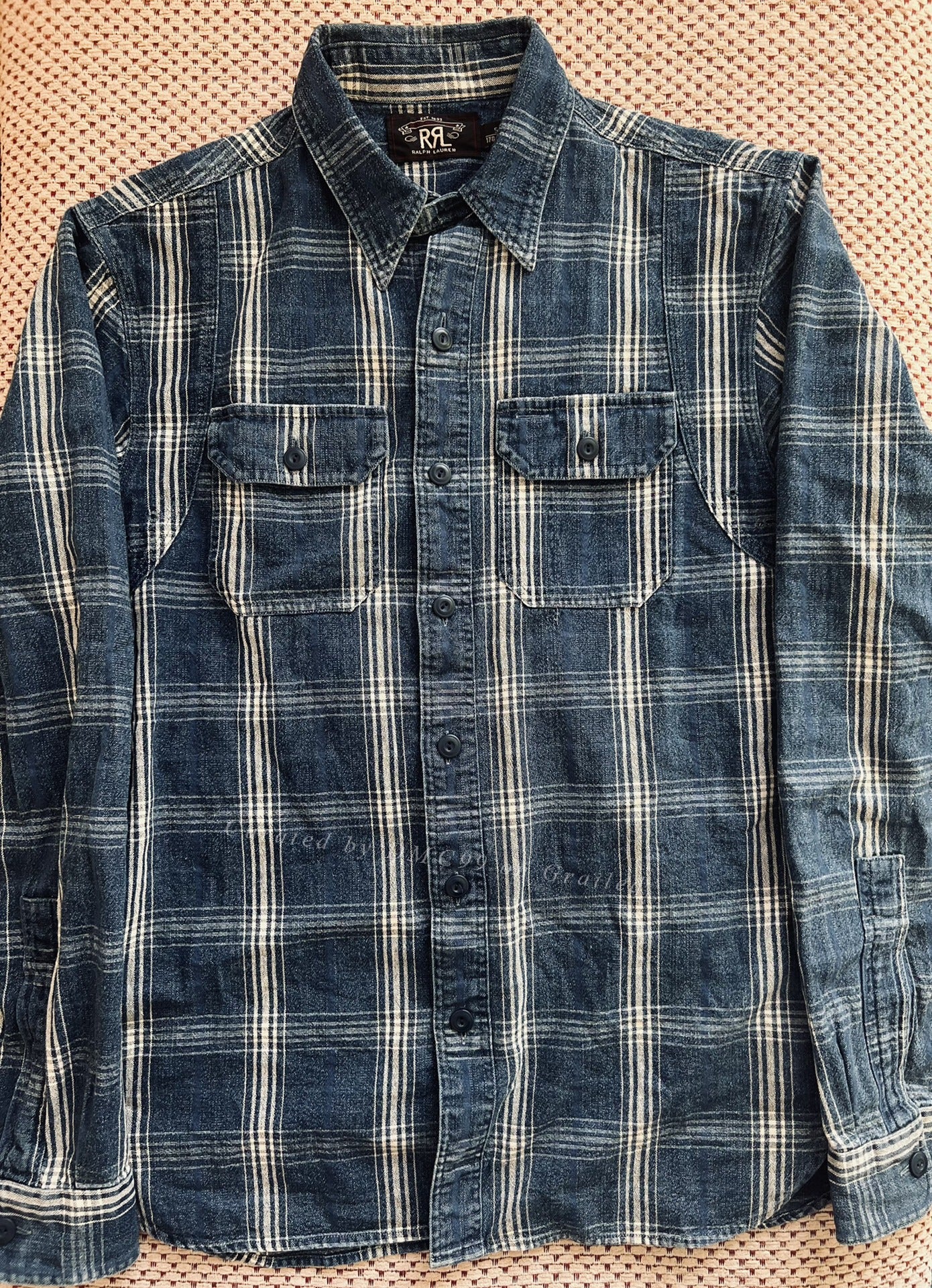 RRL Indigo Check Shirt (Vintage S)