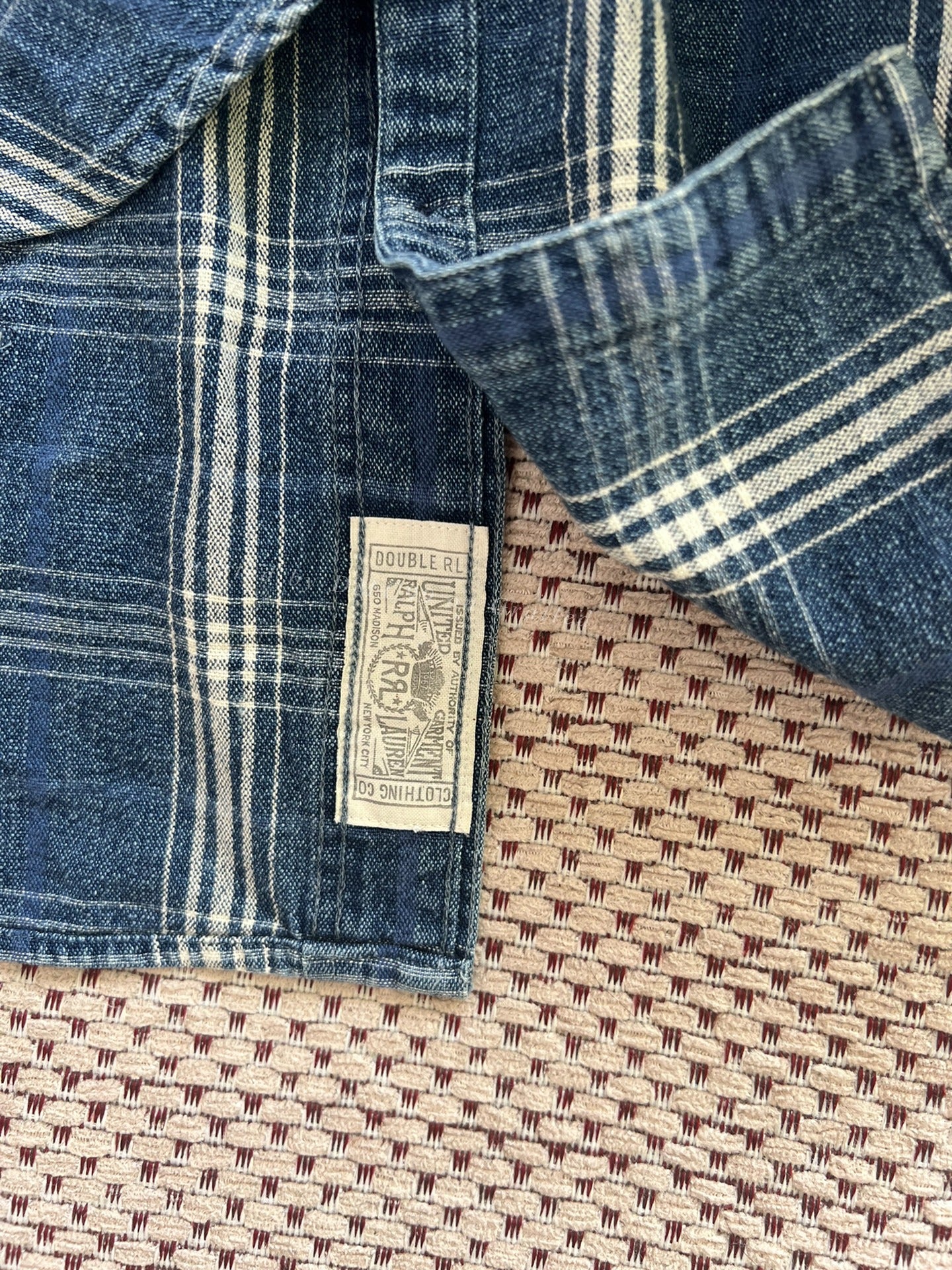RRL Indigo Check Shirt (Vintage S)