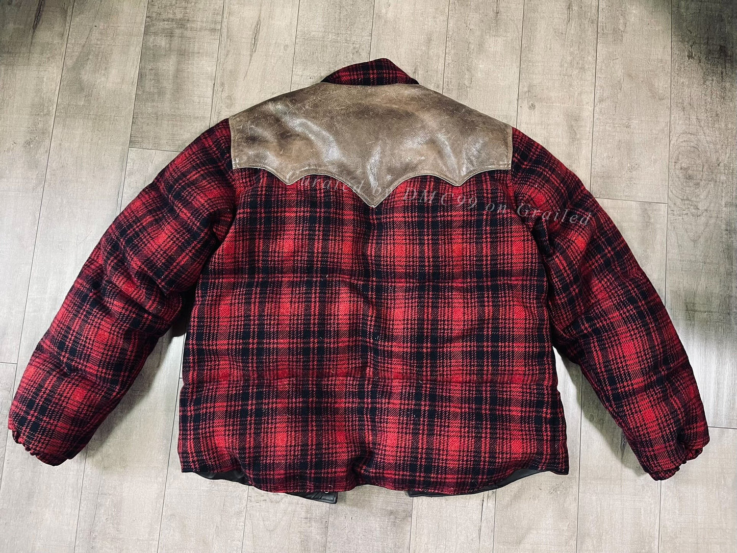 RRL Vintage American Leather Wool Down Jacket