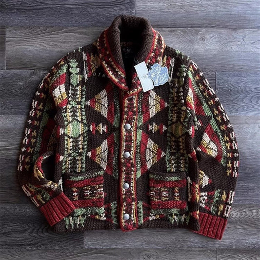 RRL 2022 Shawl Collar Indian Sweater Cardigan
