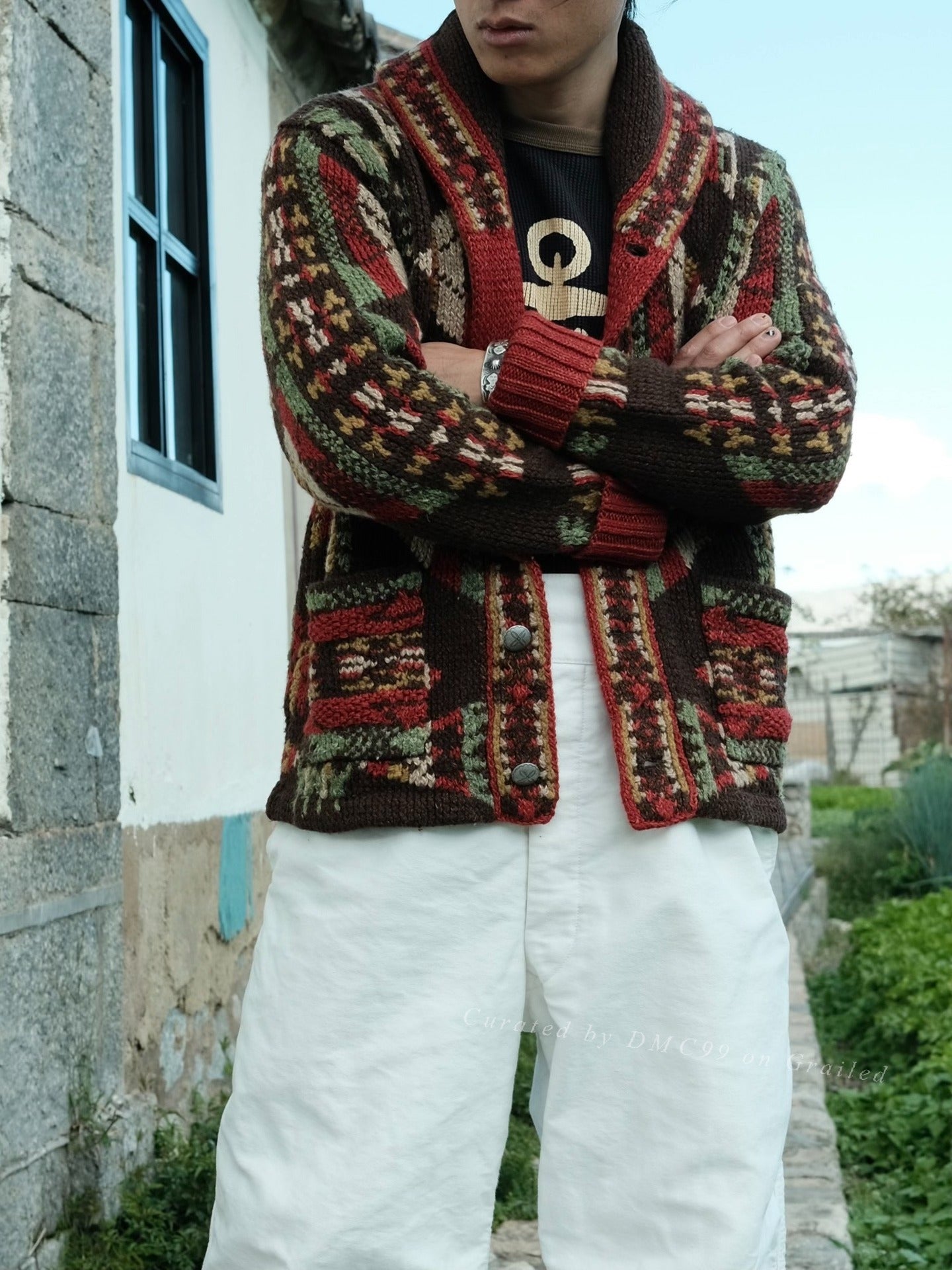 RRL 2022 Shawl Collar Indian Sweater Cardigan
