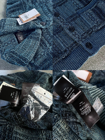 RRL 2025 FW Jacquard Shawl Collar Blue Cardigan
