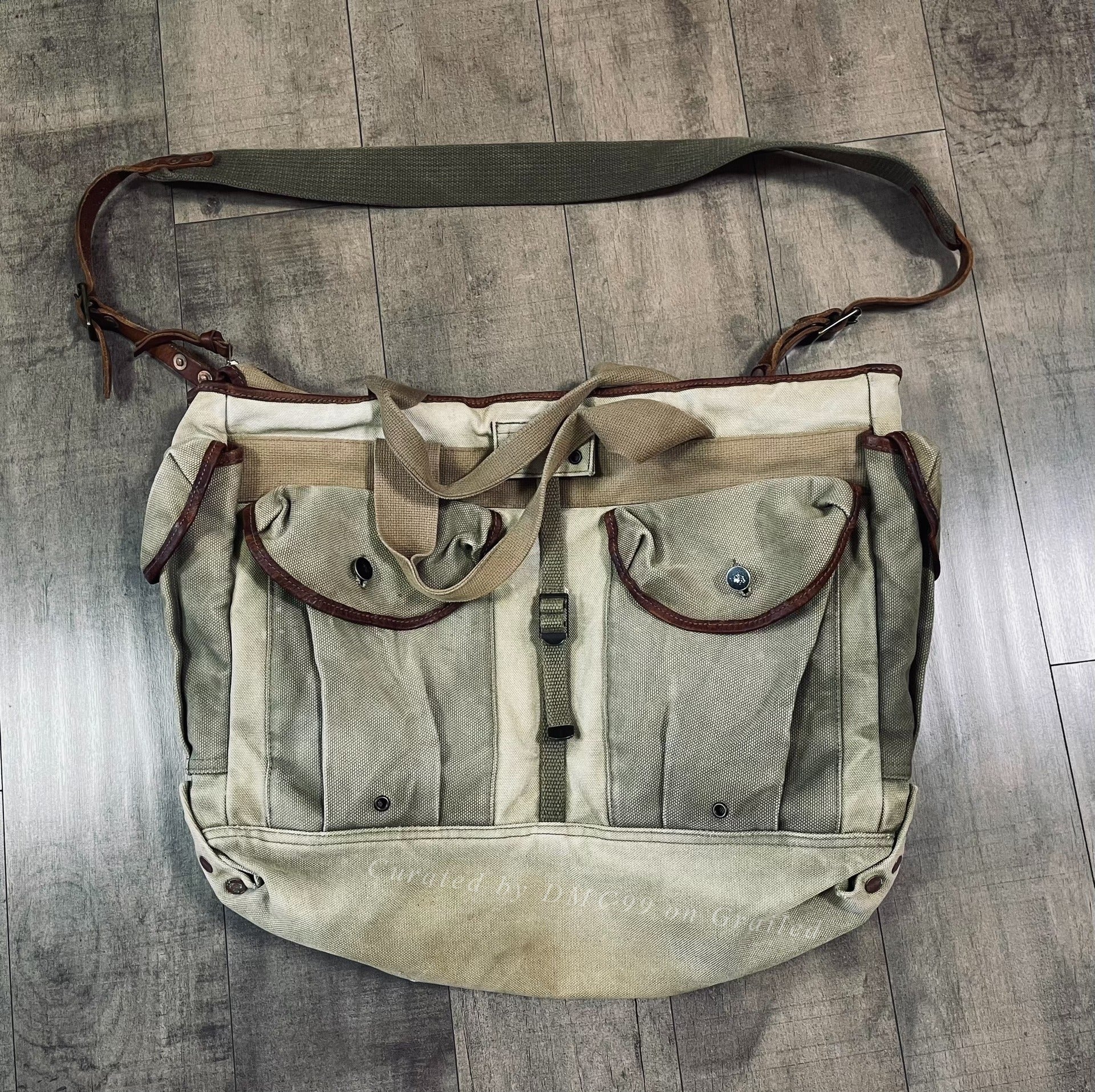 RRL Canvas Leather Trim Shoulder Bag