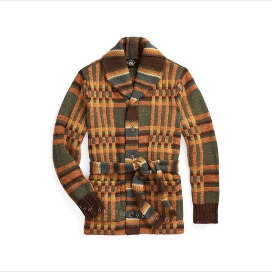 RRL Shawl Collar Navajo Wool Cardigan