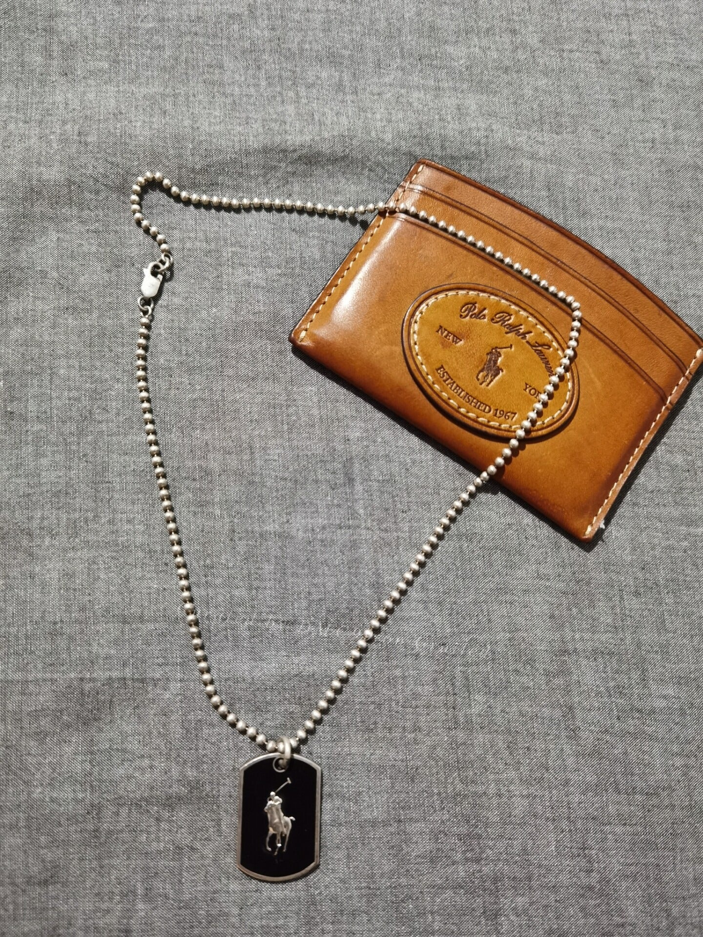 Ralph Lauren Silver Dog Tag Necklace