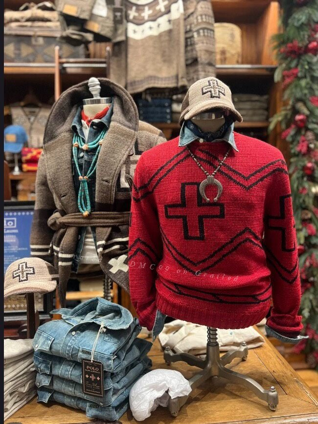 PRL x Naiomi Navajo Cross Red Sweater