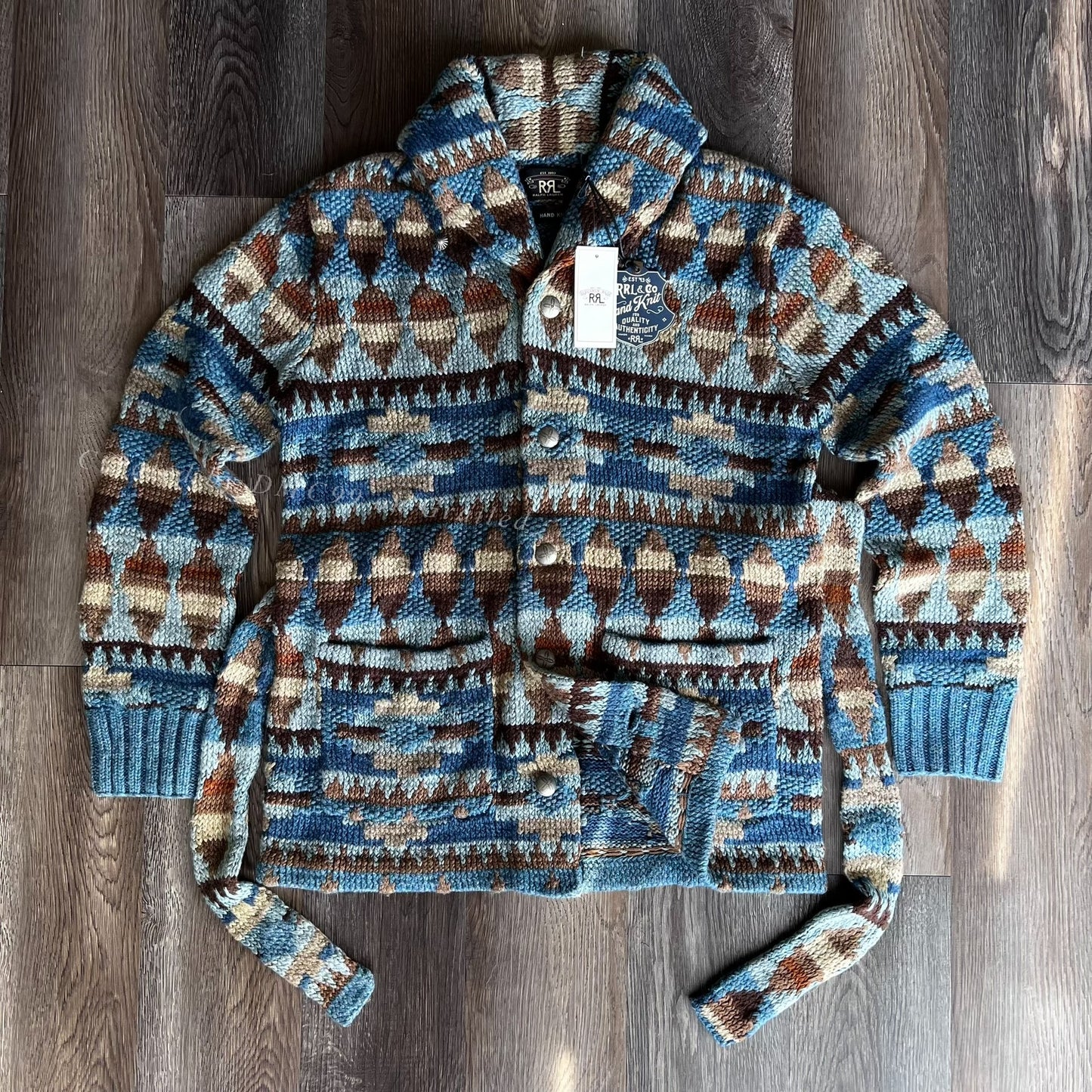 RRL Indian Totem Shawl Collar Sweater