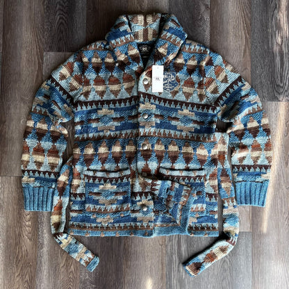 RRL Indian Totem Shawl Collar Sweater
