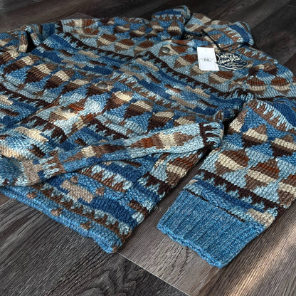 RRL Indian Totem Argyle Shawl Collar Sweater