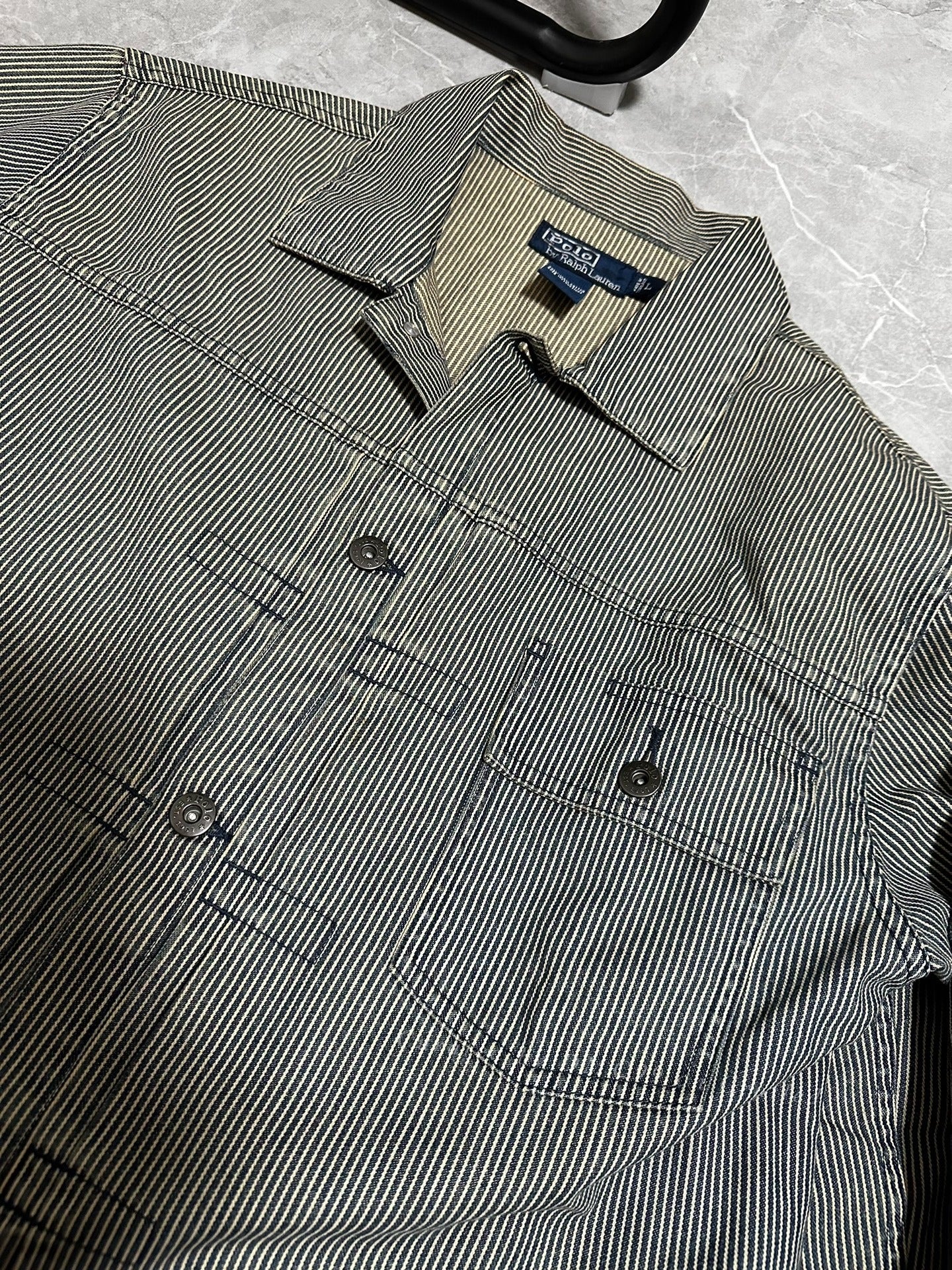 RRL Vintage Striped Distressed Railroad Jacket
