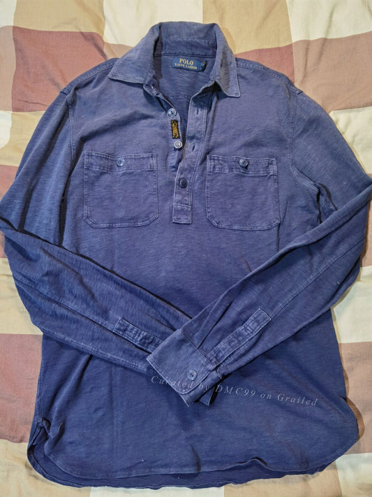 RRL Ralph Lauren Vintage Indigo Washed Long Sleeve Shirt