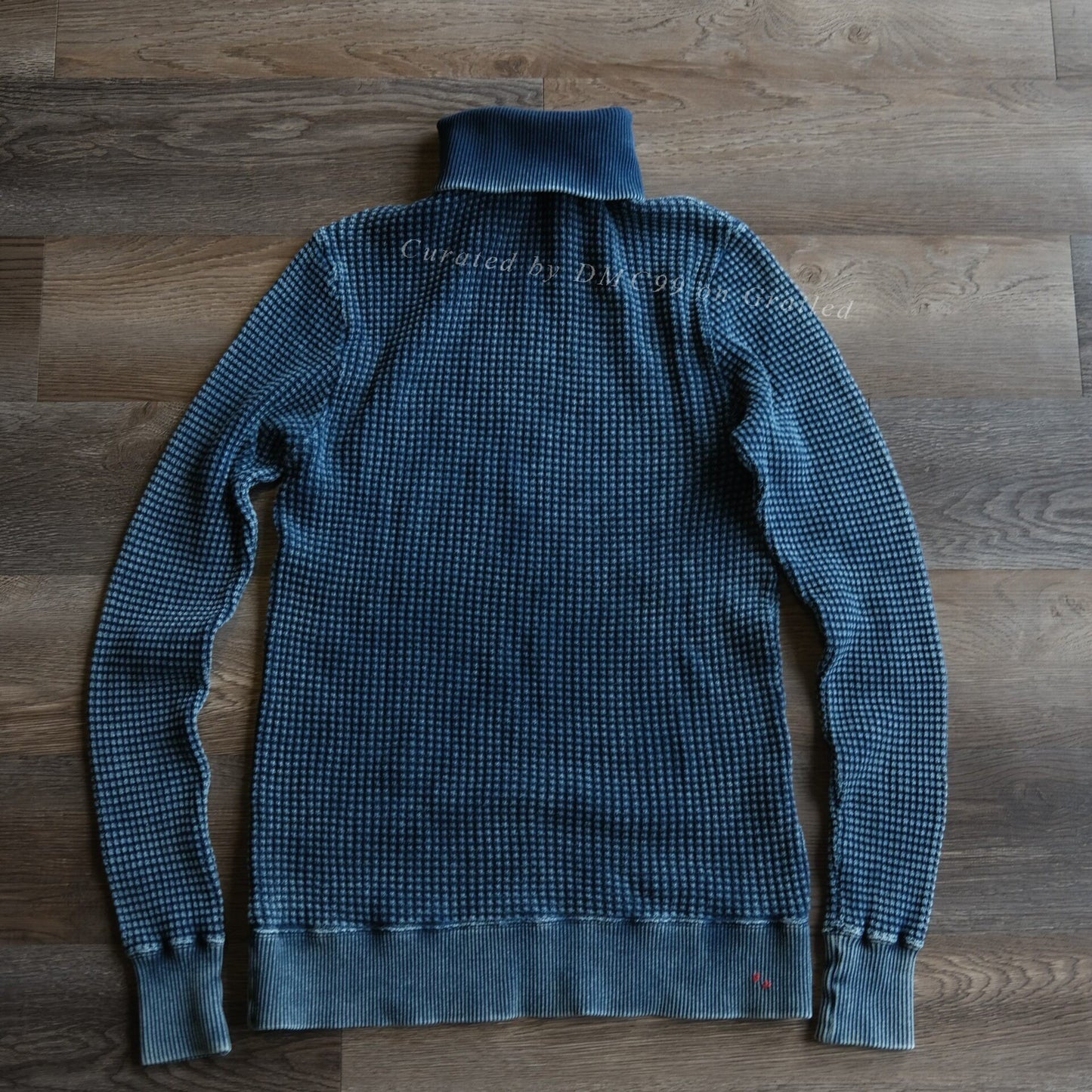 Porter Classic Waffle Indigo Turtleneck Sweatshirt
