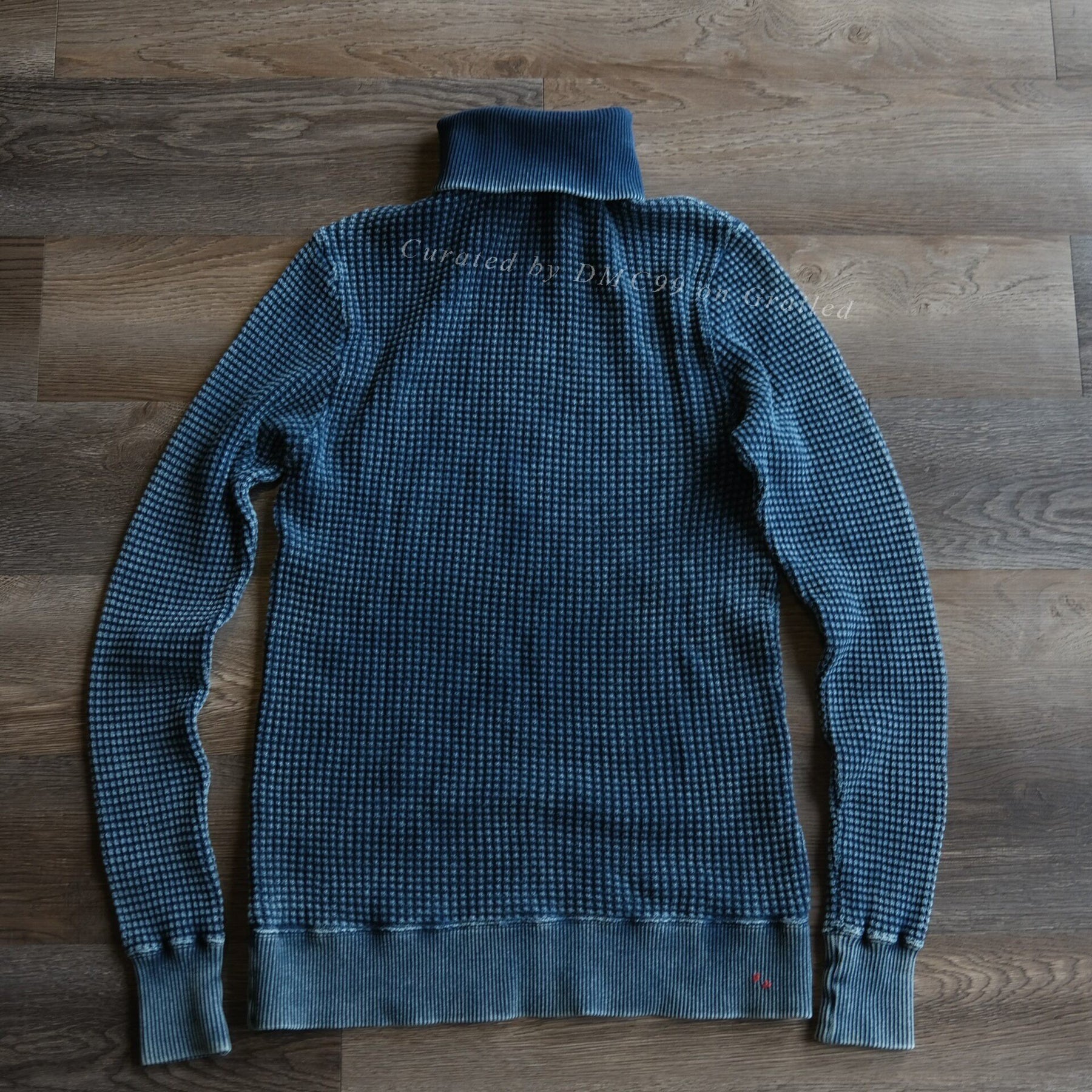 Porter Classic Waffle Indigo Turtleneck Sweatshirt