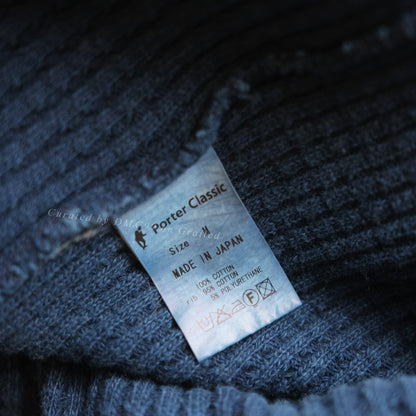 Porter Classic Waffle Indigo Turtleneck Sweatshirt