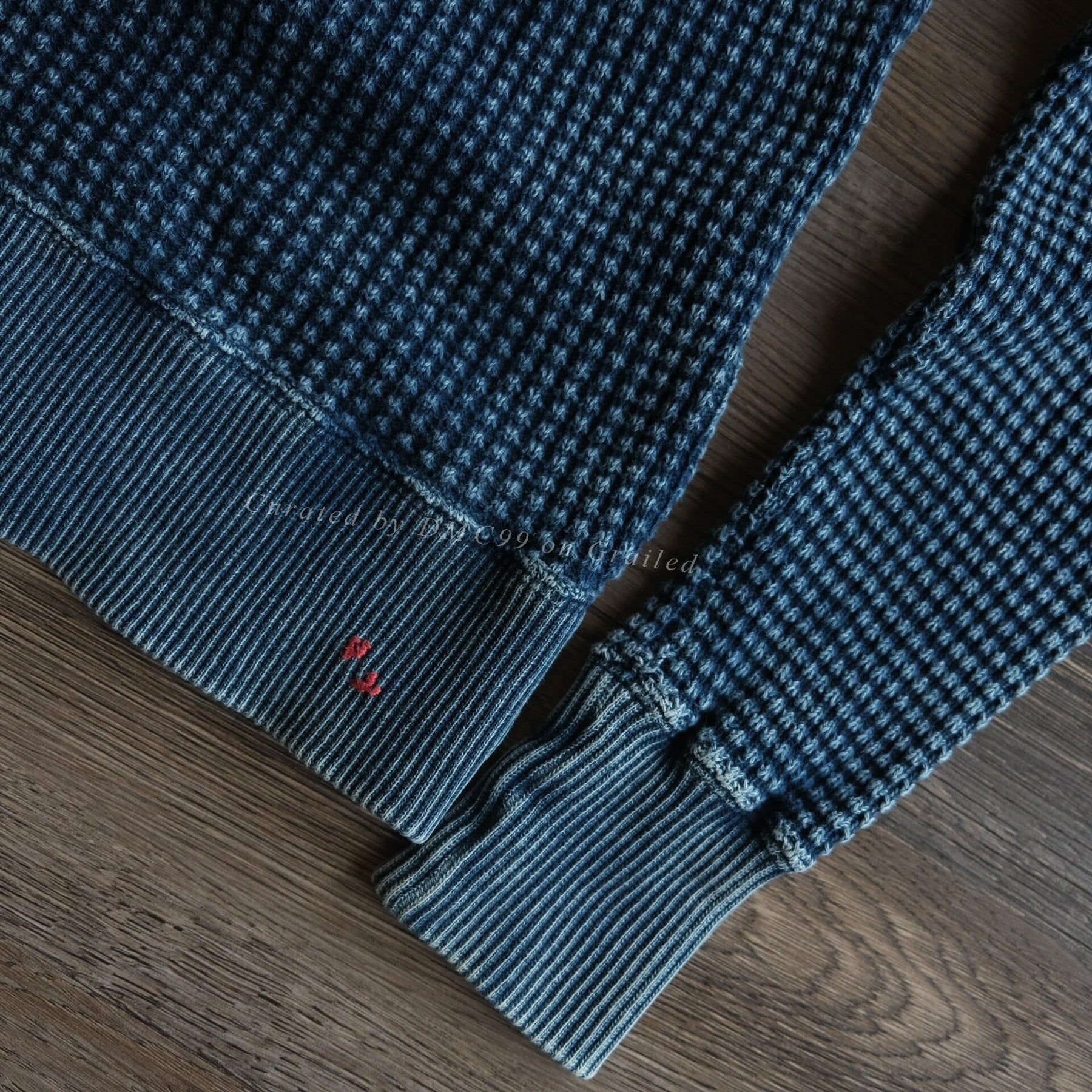 Porter Classic Waffle Indigo Turtleneck Sweatshirt