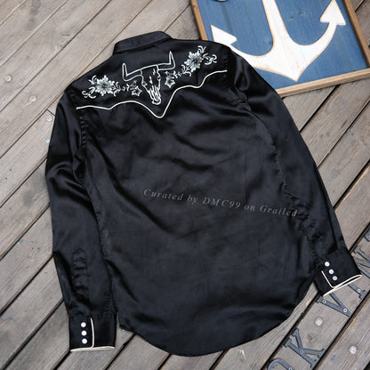 RRL Bull Head Embroidery Silk Western Shirt