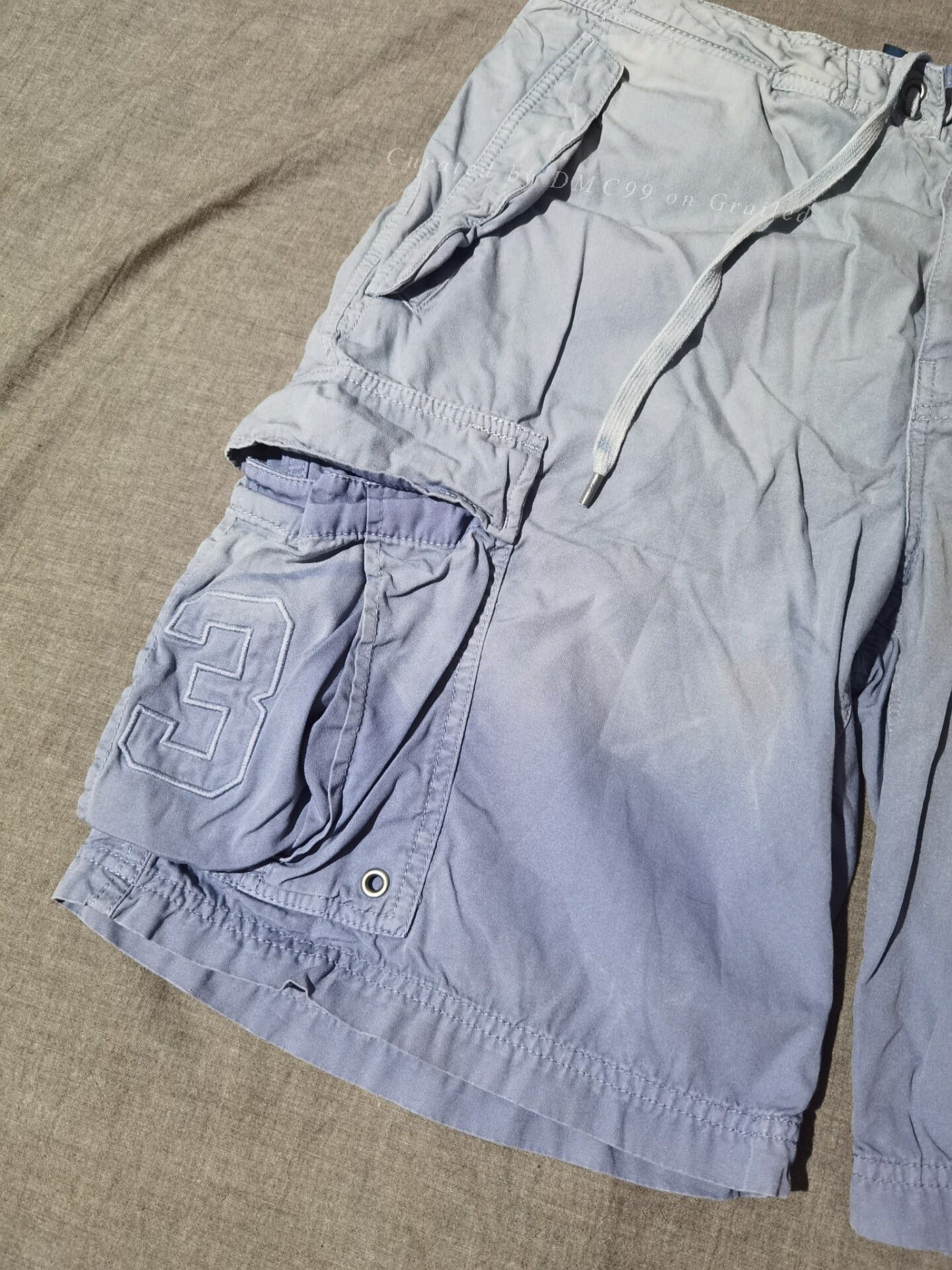 RRL Vintage Blue Dye Distressed Shorts