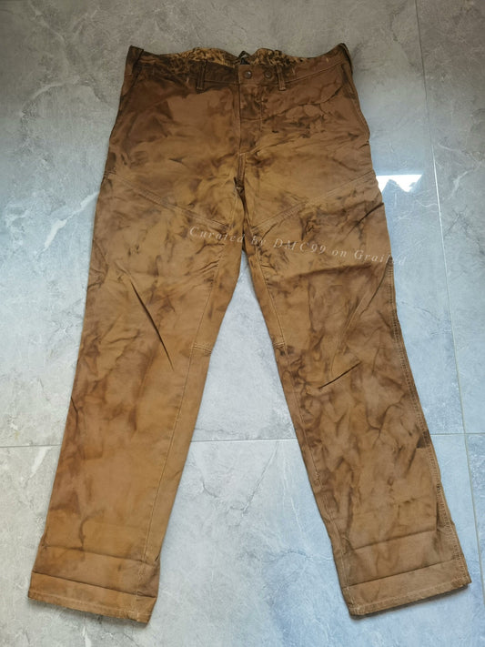Ralph Lauren Heavy Distressed Muddy Oil-Stained Pants