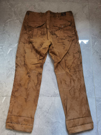 Ralph Lauren Heavy Distressed Muddy Oil-Stained Pants