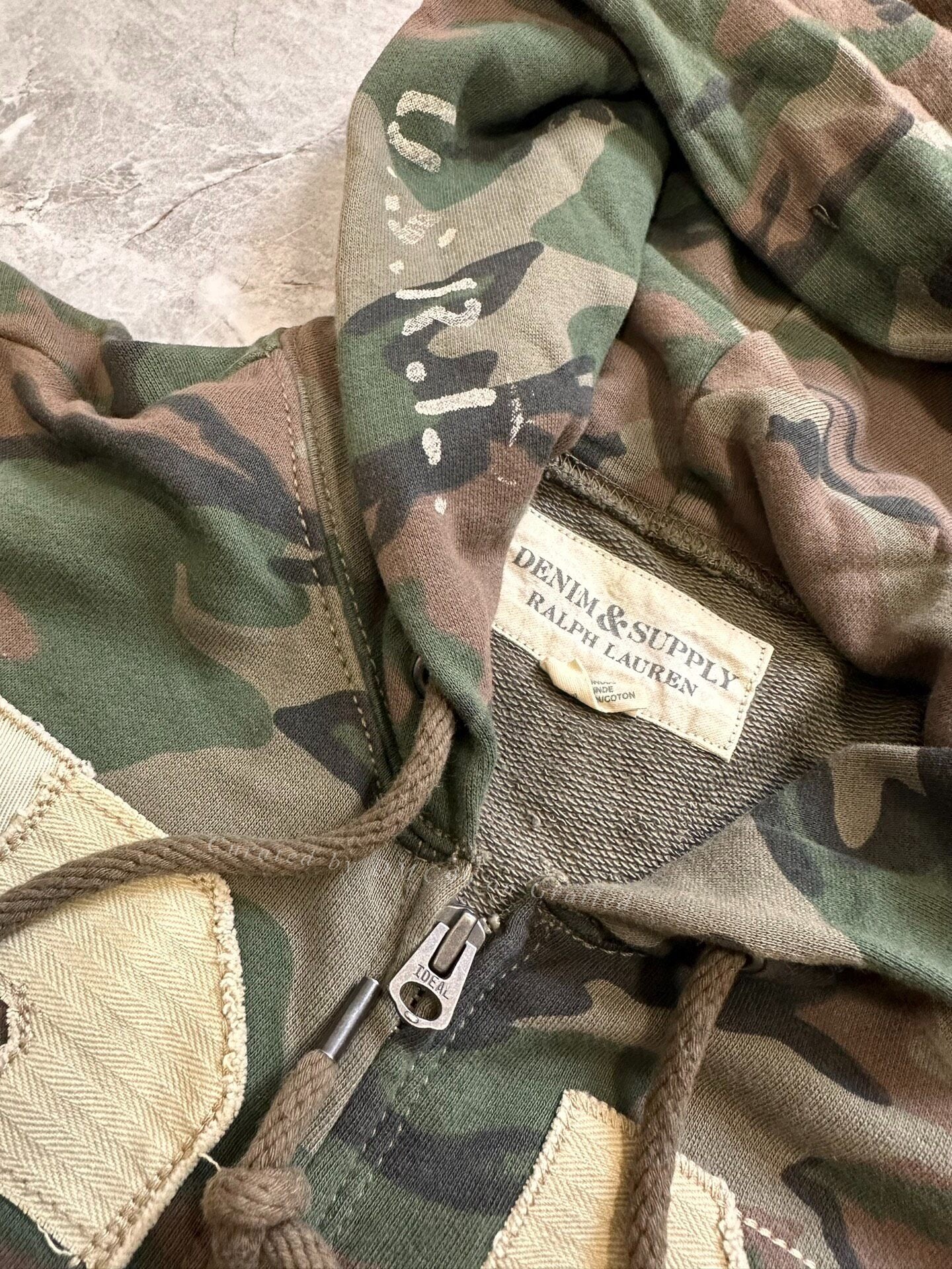 Ralph Lauren Camouflage Distressed Hoodie Jacket