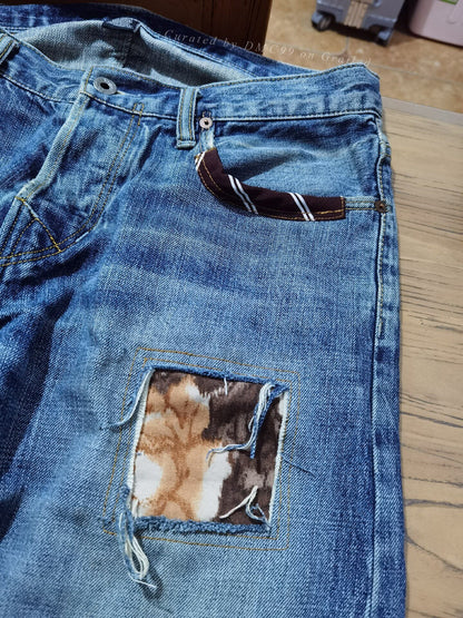 Ralph Lauren Extreme Distressed Patch Jeans