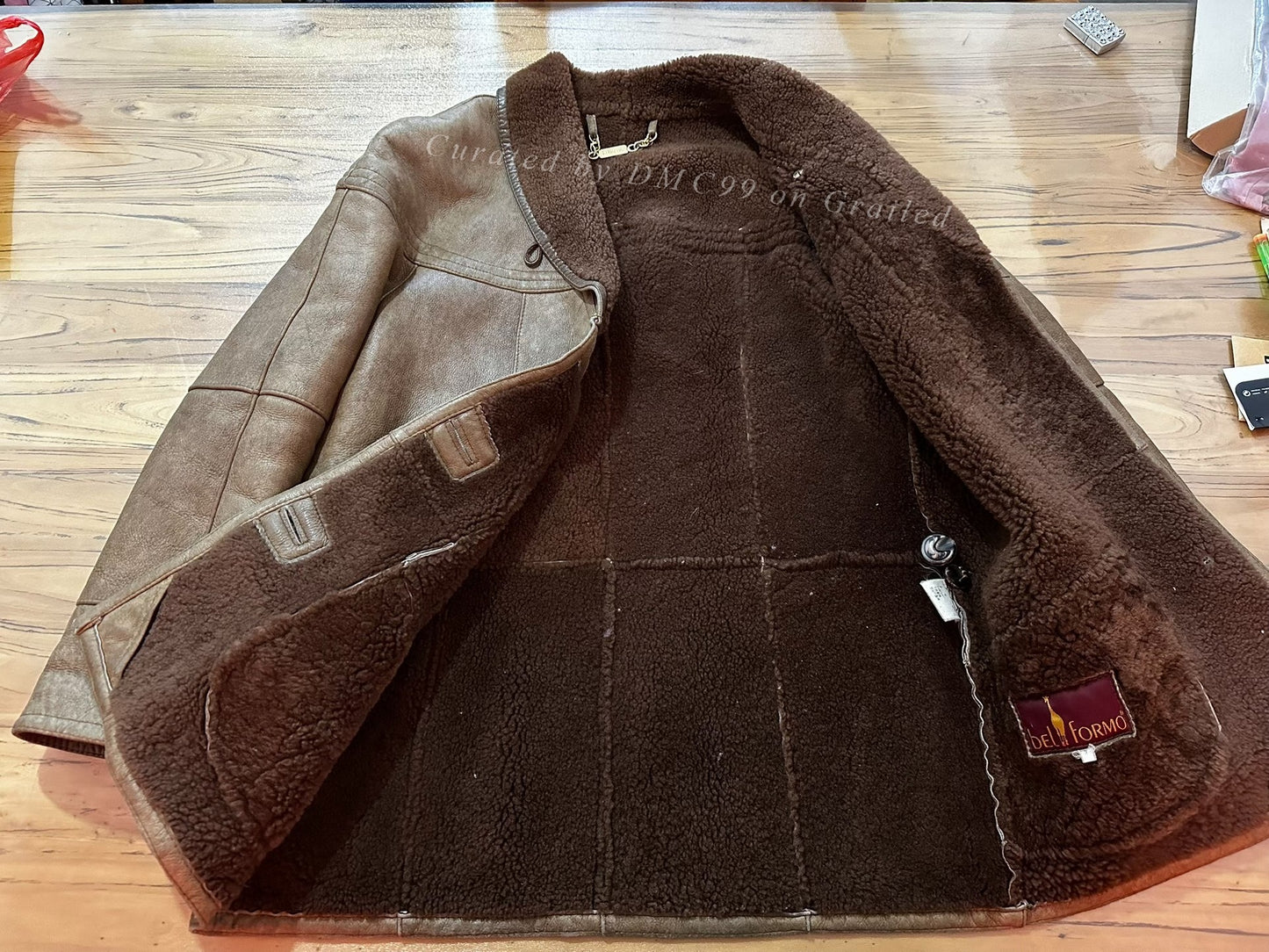 RRL Distressed Shearling Leather Jacket