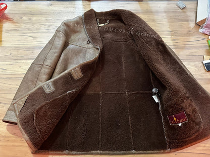 RRL Distressed Shearling Leather Jacket