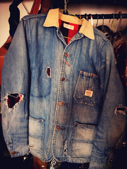 Ralph Lauren Railroad Worker Distressed Denim Jacket