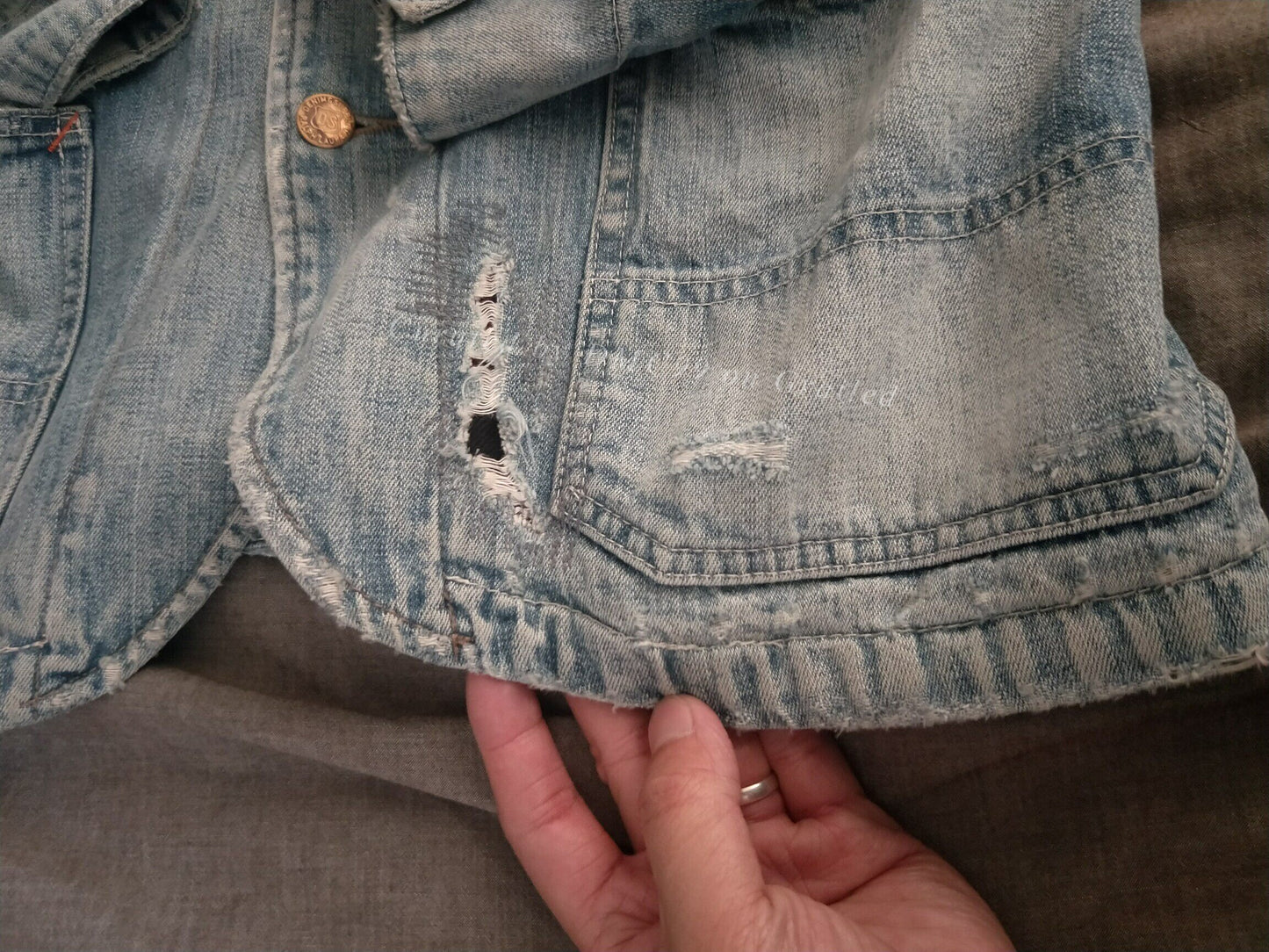Ralph Lauren Railroad Worker Distressed Denim Jacket