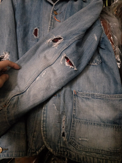 Ralph Lauren Railroad Worker Distressed Denim Jacket