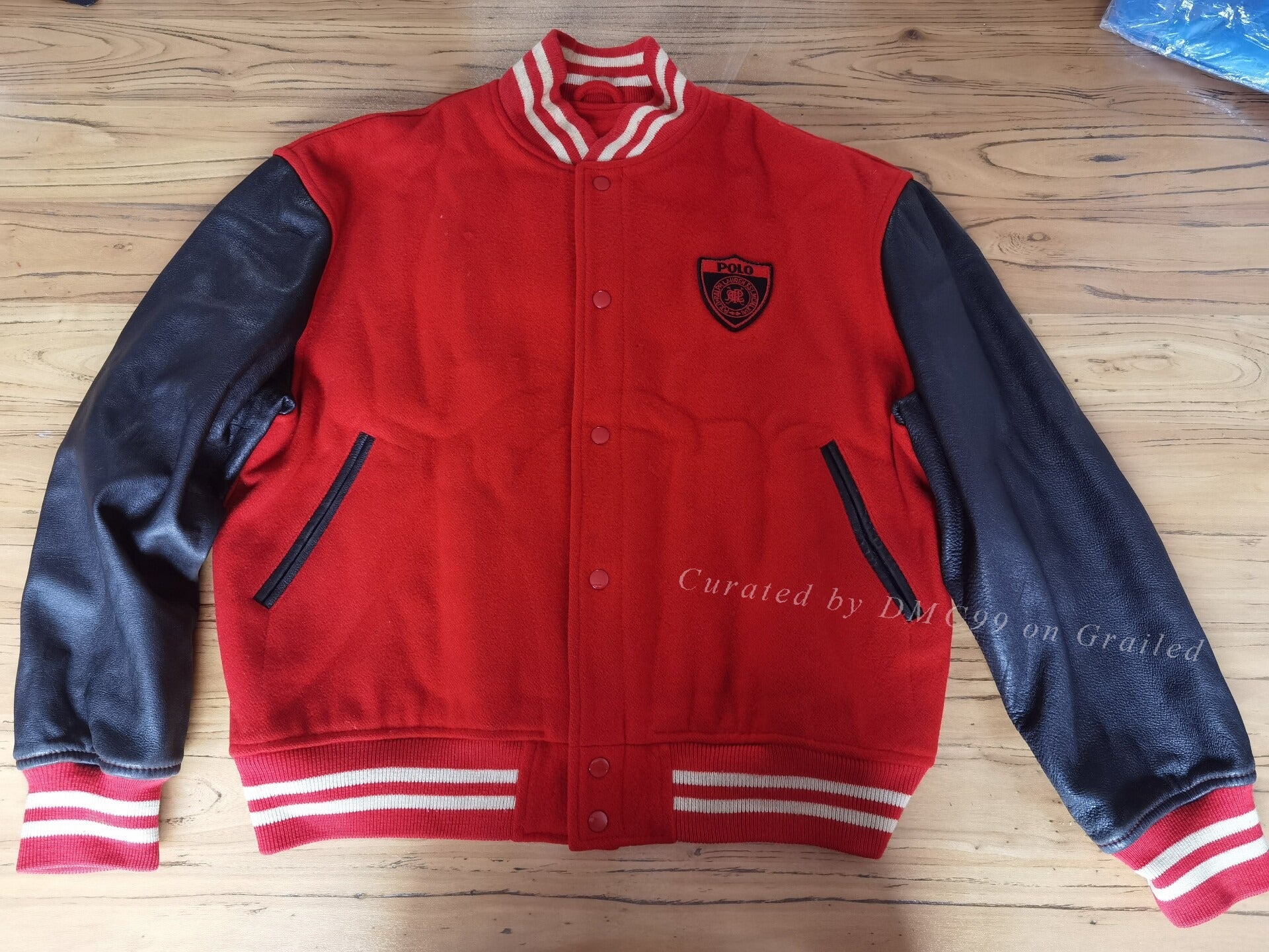 RRL Ralph Lauren Leather Sleeve Wool Jacket