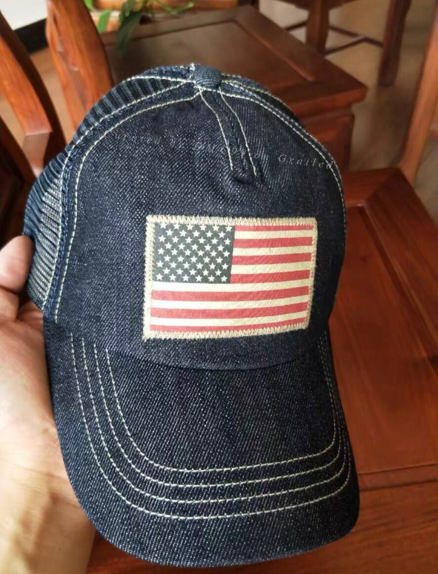 RRL Vintage Embroidered Trucker Hat