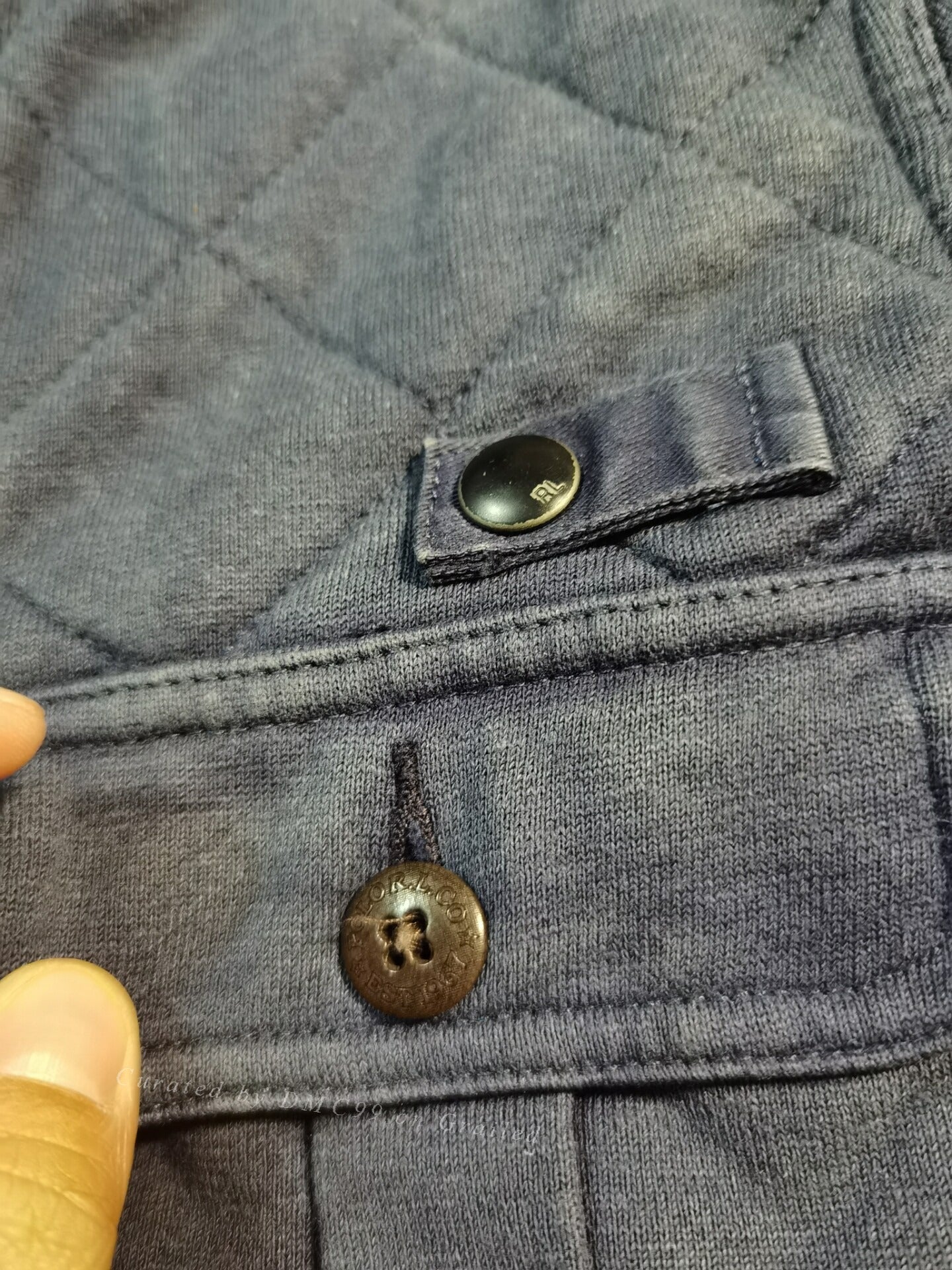 RRL Ralph Lauren Blue Dyed Collar Jacket