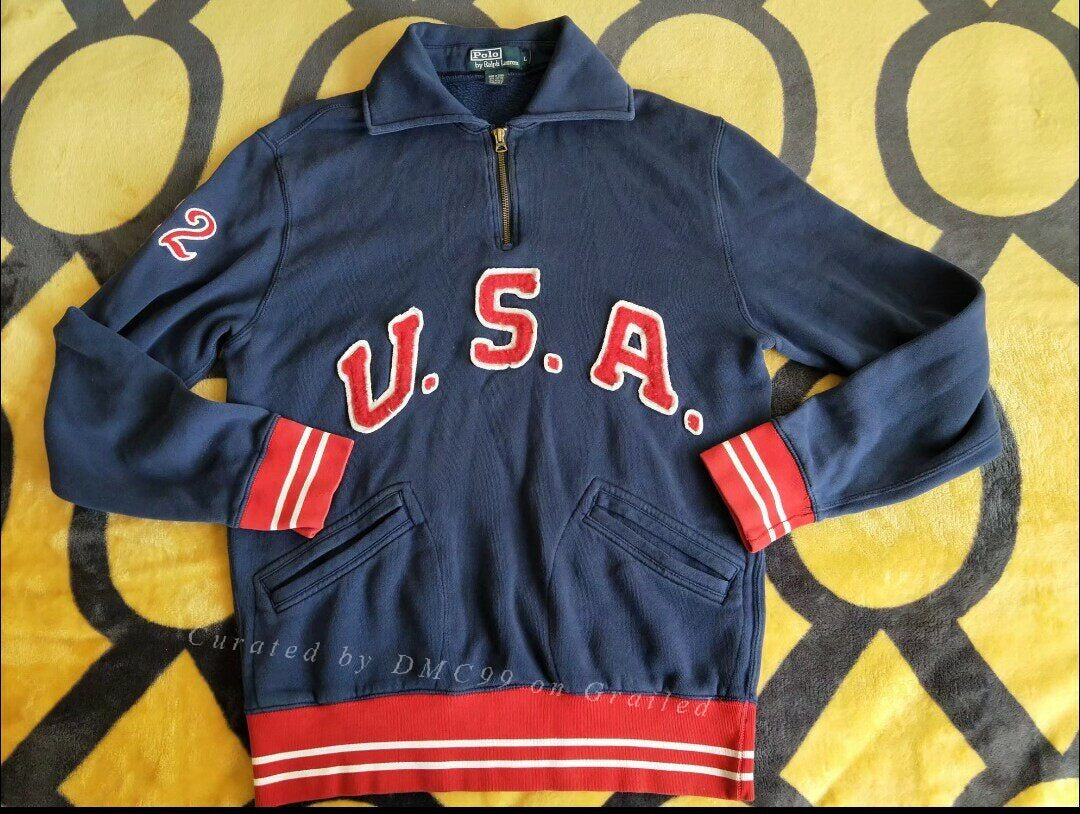 Ralph Lauren Vintage Blue Half-Zip Hoodie