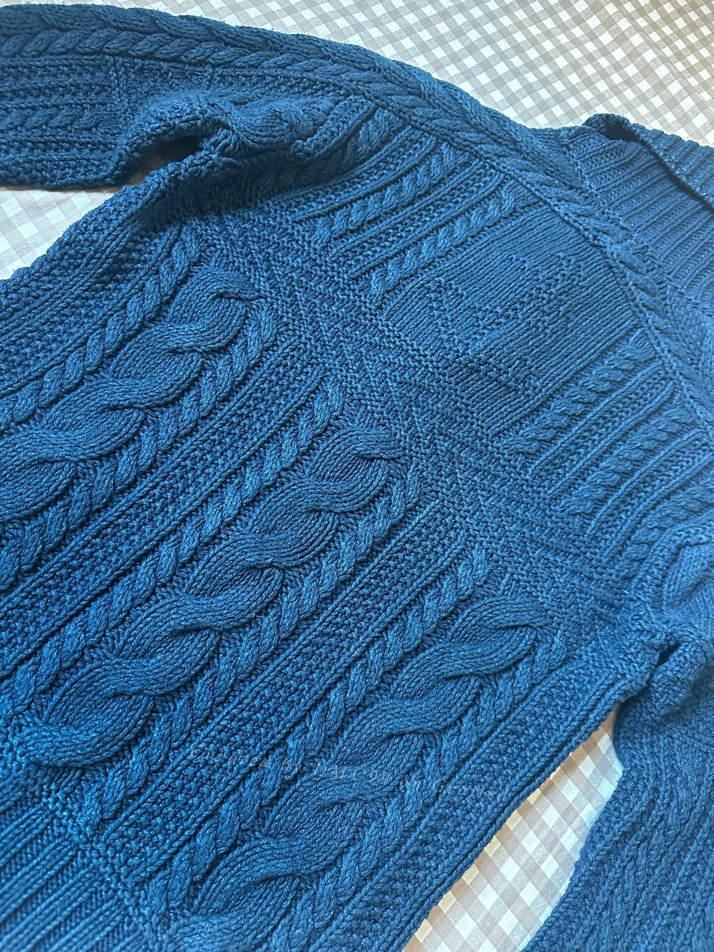 RRL Ralph Lauren Vintage Indigo Cable Knit Cardigan