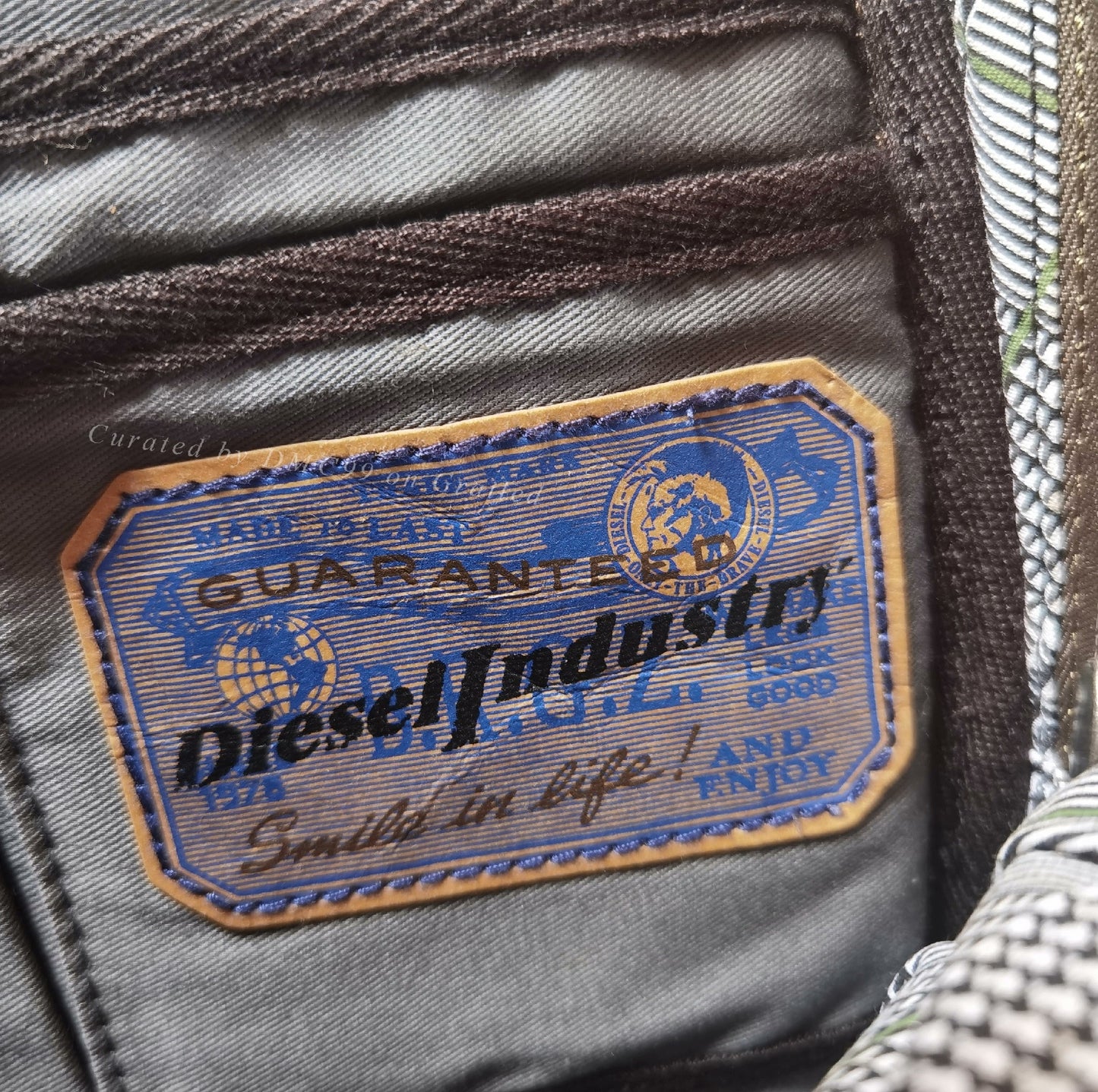 Diesel Military Green Leather Chest Bag