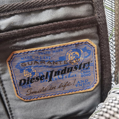 Diesel Military Green Leather Chest Bag